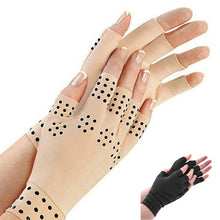 Load image into Gallery viewer, 1 Pair Magnetic Therapy Fingerless Gloves Arthritis Pain Relief Heal Joints Braces Supports Foot Care Tool Latex Hand Gloves
