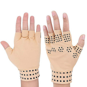 1 Pair Magnetic Therapy Fingerless Gloves Arthritis Pain Relief Heal Joints Braces Supports Foot Care Tool Latex Hand Gloves