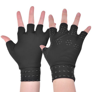 1 Pair Magnetic Therapy Fingerless Gloves Arthritis Pain Relief Heal Joints Braces Supports Foot Care Tool Latex Hand Gloves